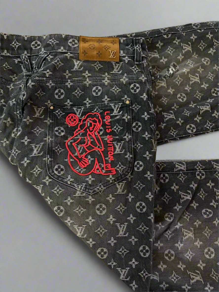 LOUIS VUITTON MONOGRAM DISTRESSED DENIM