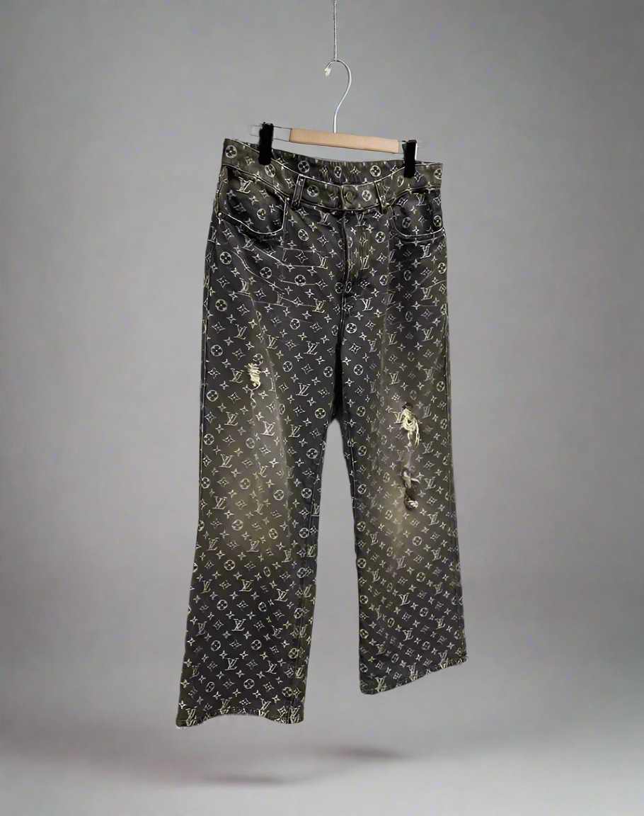 LOUIS VUITTON MONOGRAM DISTRESSED DENIM