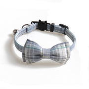 Pet Bell Bow Patch Check Collar